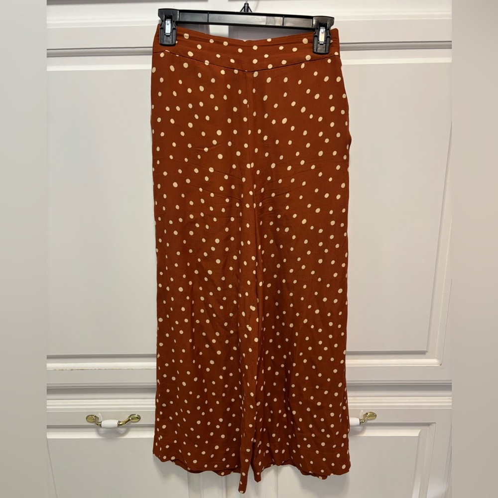 Madewell Tall Huston Pull On Cropped Pants in Inkspot Dots Women’s Size XST